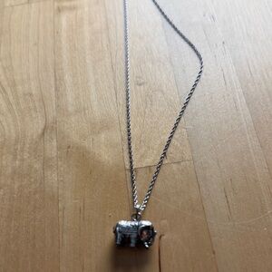 Silver Tone Elephant Pendant Necklace